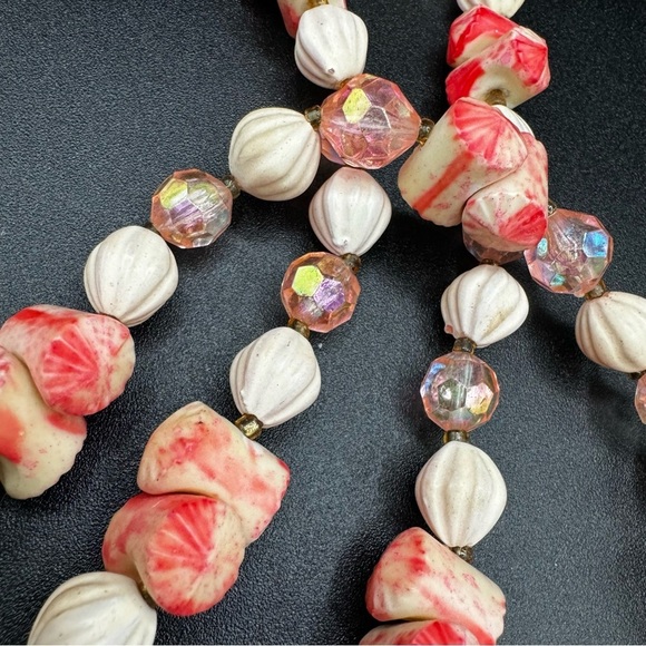 Vintage 1960s Signed Hong Kong Beaded Collar Necklace 29in - Picture 8 of 11